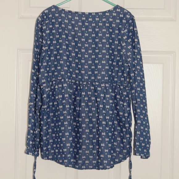 NWOT Beautees Girls Size L, Summer Dress, Blue with White Bowties & Hear… - Picture 2 of 14